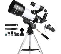Telescope for Adults & Kids, 70mm Aperture 300mm Refractor Telescope, Portable Travel Refractor Telescopes for Astronomy Beginners with Tripod, Phone Adapter