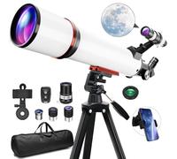 Telescope for Adults & Kids, 90mm Aperture 700mm Refractor Telescopes for Beginners, Fully Multi-Coated Optics with AZ Mount Tripod & Carry Bag, Wireless Remote, Phone Adapter, Ideal Gift for Men