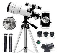 Telescope for Astronomy Adult Kids Beginners, 70mm Aperture Astronomical Refractor Telescopes (15X-150X), Portable Telescope with Phone Adapter & AstroSolar Tripod Smartphone Adapter
