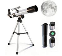 Telescope for Beginners 50mm Aperture 360mm Two Eyepieces Optics Focus Length Astronomical Refractor Travel Portable Telescope with Finder Scope Tripod Bag High-Definition Outdoor Adults