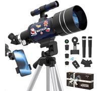 Telescope for Beginners & Kids, 70mm Aperture Refractor Astronomy Telescope with 300mm Focal Length, 15X-150X Magnification, Full Accessory Kit & Tripod, Phone Adapter, Wireless Remote