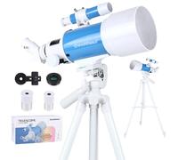 Telescope for Beginners Kids & Adults, 70mm Aperture 300mm Refractor Astronomy Telescope with Tripod & Finder Scope, Pink Portable Travel Telescope Gift for Children
