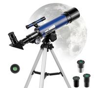 Telescope for Kids, 90X Magnification HD Astronomical Telescope, 50mm Aperture Portable Astronomy Telescopes with 3 Eyepieces and Tripod for Kids Adults Beginners Stargazing Gift (Blue)