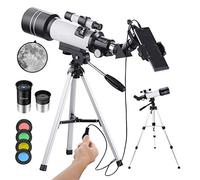 Telescope for Kids Adults Astronomy Beginners, 70mm Aperture Refractor Telescope for Astronomy, Portable Telescope with Tripod, Smartphone Adapter, Two Eyepieces, Backpack-Blue Warm as ever
