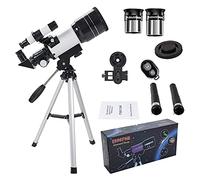 Telescope for Kids Adults Beginners, 70mm Aperture 300mm Astronomical Refractor Telescope Tripod & Finder Scope, Portable Travel Telescope with Smartphone Adapter & Wirel