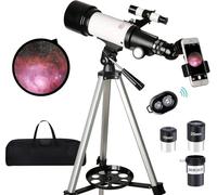 Telescope for Kids Adults Beginners,70mm Aperture 400mm Focal Length Telescopio for Astronomy, Multi Coated Travel Refractor Astronomical Telescopes with Wireless Remote