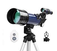 Telescope for Kids Adults Beginners, 70mm Aperture 400mm Prism FMC Lens Astronomical Refractor Telescope for Astronomy with Smartphone Mount and Tripod and Bluetooth Camera Controller good YangRy