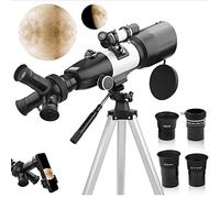 Telescope for Kids,Astronomical Refracting Telescopes for Astronomy Beginners Adults with 3 Rotatable Eyepieces 70mm Aperture 400mm Telescope and Adjustable Tripod Carry Bag