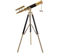 Telescope Handmade Beautiful design Double Barrel Black Leather syoglass Maritime Solid Floor Standing Brass Tripod Stand
