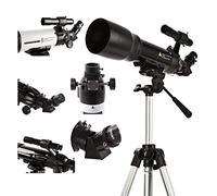 Telescope HD Astronomy with Fully Coated Glass Optics,for Astronomy Beginners Capable of 45x Magnification-Observe Moon Planet-with 2 Eyepieces,White (Black)