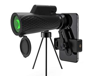 Telescope IPX7 Waterproof, 12X50 h Power HD Handheld Telescope with Tripod, Portable Outdoor Telescope Compatible for Smart Phone,Monocular Built in Night Vision, Anti Shake