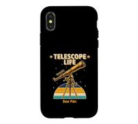 Telescope Life See Far Retro Astronomy Stargazer Case for iPhone X/XS
