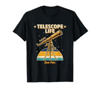 Telescope Life See Far Retro Astronomy Stargazer T-Shirt