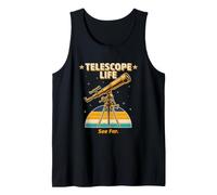 Telescope Life See Far Retro Astronomy Stargazer Tank Top