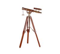 Telescope Retro Home Decoration Ornaments Bracket-Style Retro Nostalgic Solid Wood Pure Copper Antique Tele for High-End Gifts Gifts Home Study Decorations Binoculars