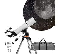 Telescope Telescope, Astronomical Telescope for Kids Adults, 80mm Aperture 500mm Focal Length 3X Refractor Telescope HD Magnification Monocular, Professional Starry Sky Telescope with Tripod, Two