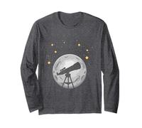Telescope Telescope Moon Stars Observing Astronomy Universe Long Sleeve T-Shirt