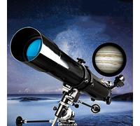 Telescope With 90° Erect Prism,Telescope For Beginners, Portable 80mm Caliber 900mm Focal Length, Refractor Telescope With Tripod And Carry Bag (Color : Package 2)