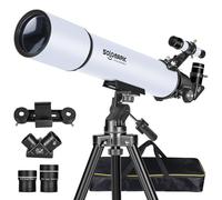 Telescopes for Adults Astronomy, 80mm Aperture 900mm Professional Refractor Telescope for Kids & Beginners, Compact and Portable Travel Telescopio with Carrying Bag and Designed Phone Adapter