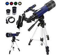Telescopes for Astronomy,70Mm HD Refractor Telescopes with Adjustable Tripod Photo Shutter 4 Moon Filter for Telescope for Adults Kids,for Indoor/Outdoor