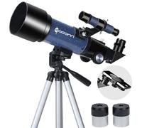 Telescopes, Telescope for Kids and Adults Beginners, 70mm Aperture 400mm Focus Length Refractor Travel Telescope with AZ Mount for Observe The Moon and Landscape (Blue)
