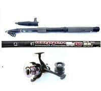 Telescopic 12ft Carbon Spin Rod + Lineaeffe Bait Runner/Free Spool Reel Combo