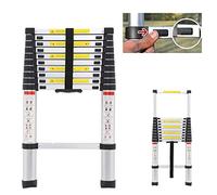 Telescopic 3.2M Multi Purpose Ladder Light Weight Aluminum DIY extendable Straight Portable Kit for Home Loft Office, UK Stock