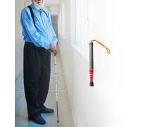 Telescopic 8-Section Walking Stick,Titanium Alloy Guide Blind Cane,with Reflective Film,for Vision Impaired,Elderly (128cm/50.4)