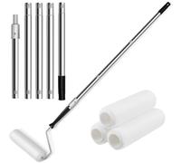 Telescopic Aluminium Alloy Rod Paint Roller Brush Set with 3 Quality Brush Head,6.5Ft Detachable Pole Handle,Multi-Function Long Household Wall Painting Tool,Mural Brush for Walls and Ceiling