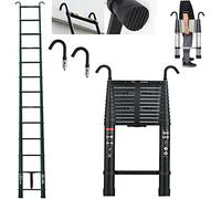 Telescopic Aluminum Clothesline 20.3ft/6.2m Foldable Indoor/Outdoor Lightweight Portable with Hooks Multi-Purpose for Home Use Black Space-Saving Solution