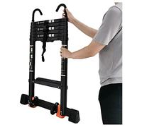 Telescopic Aluminum Ladder with Hooks & Wheels - Extendable 6m/5m/4m/3m/2m Perfect for Roof Tents Camping Attics & Outdoor Activities - Durable & Portable Design