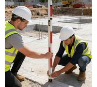 Telescopic Aluminum Survey Rod for Construction, Surveying Equipment Accessories 3m 5m 2m Pole for Land Surveying and Mapping Positioning, Leveling Grading Rod(3m/9.8ft)