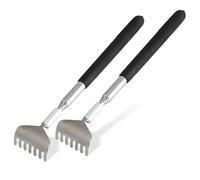 2 x Extendable Back Scratcher for Itch Relief, 20cm to 68cm Non-Slip Grip Portable Metal Hand Back Scratch Massager Tool Telescopic Ideal for Adults, Men & Women (Assorted Colour)