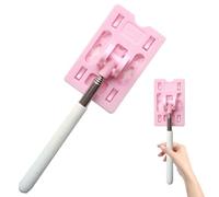 Telescopic Bar Card Holder - Touchless Parking Toll Pay Stick | Extendable Reach Tool for Car Window, Vehicle Card Slide, Pink + Pure White, Consulte la descripción, See description