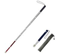 Telescopic Blind Cane - Lightweight Titanium Alloy Reflective Mobility Aid for Elderly and Visually Impaired, with Screw-in Marshmallow Tip for Enhanced Safety