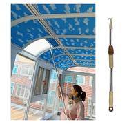 Telescopic Blind Poles, Extra Long Hooked Opener for Skylights, Lightweight Draw Rod for Cordless Roller Shades, Adjustable Length