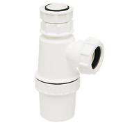 Telescopic Bottle Trap White 40MM, Compression Connection, Polypropylene Construction, 1 in Pack