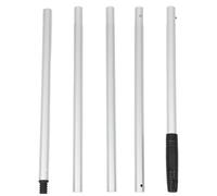 Telescopic Bulb Remover Pole with Suction Cup and Basket Attachment | Chromium Vanadium Steel and Plastic Build, Five Section Adjustable Length, Silver Finish, for Track and Chandelier Lights
