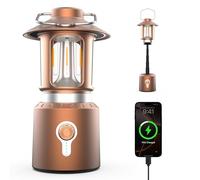 Telescopic Camping Lantern, 8000mAh Camping Lights Rechargeable with 3 Light Modes, Waterproof & Impact-Resistant Tent Lights, LED Lantern for Power Outages, Emergency, Hiking, Hurricane(Copper)