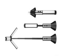 Telescopic Camping Lantern With 3 Adjustable Heads, Dual Light Source And Five Modes, 3000mah Rechargeable Metal Lamp, Ipx4 Waterproof Portable Floodlight For Hiking And Use, Black