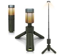 Telescopic Camping Lights,Portable Camping Lantern with Storage Bag,10500mAh Rechargeable Outdoor Adventure Emergency Light,Waterproof LED Work Lights with Magnetic (Army Green)