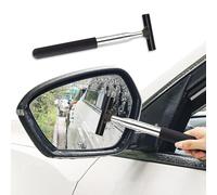 Telescopic Car Rear View Mirror Wiper Blade Retractable Rear View Mirror Cleaner Long Handle Telescopic 98cm Long Glass Mirror Cleaning Tool (Black)