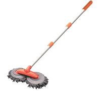 Telescopic Car Wash Brush With Dual Rotating Mop Microfiber Cleaning Tool For Windscreen Glass And Caravans