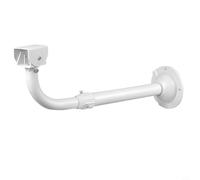 Telescopic CCTV Camera Mount Bracket, Aluminum Alloy L-Shaped Wall Ceiling Holder, 16-23.6 Inch Adjustable Outdoor Security Camera Stand with Hidden Cable Hole, White