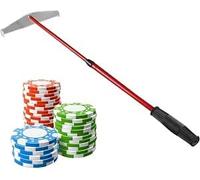 Telescopic Chip Rake, Portable Pusher, Retractable Poker Collector, Metal, Non-Slip Tier