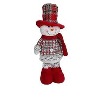 Telescopic Christmas Snowman Toy, Lovely Tradition for Holiday Feelings, Great Housewarming Gift, Flannel Material, Suitable for Room and Bed Decor (Snowman)