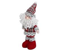 Telescopic Christmas Snowman Toy, Lovely Tradition for Holiday Feelings, Great Housewarming Gift, Flannel Material, Suitable for Room and Bed Decor (Santa)