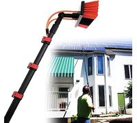 Telescopic Cleaning Brush 3.6-11m,Window Cleaning Pole,Water Fed Telescopic Brush,Water Powered, Cleaning Solar Panels, Window Cleaning Kit, Washing Trucks, Bus, Cars, Boats (12FT/3.6M)