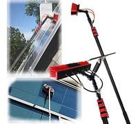 Telescopic Cleaning Brush Set for Solar Panels 7.2m Aluminum Rotating Brush for Photovoltaic Modules Essential Household Water Supply Tool Effective Solar Cleaning Solution