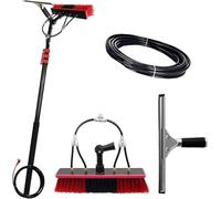 Telescopic Cleaning Brush - Water Powered Hydrocleaner for Solar Panels, Windows, Trucks, Buses, Cars - 30cm Brush Head with 3.6m Extendable Rod